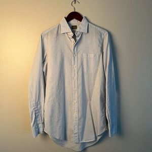 Sid Mashburn Light Blue Cotton Linen Button Down
